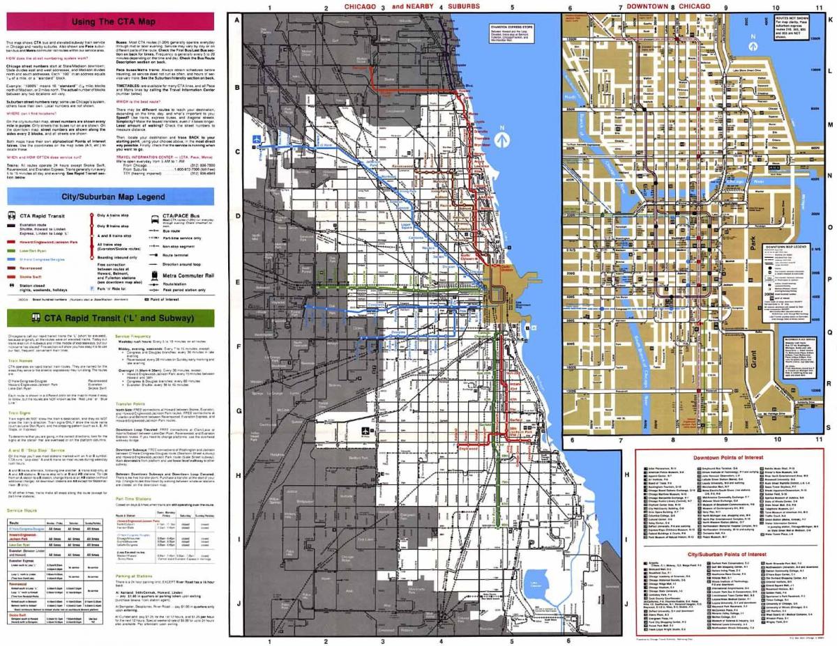 laluan bas Chicago peta