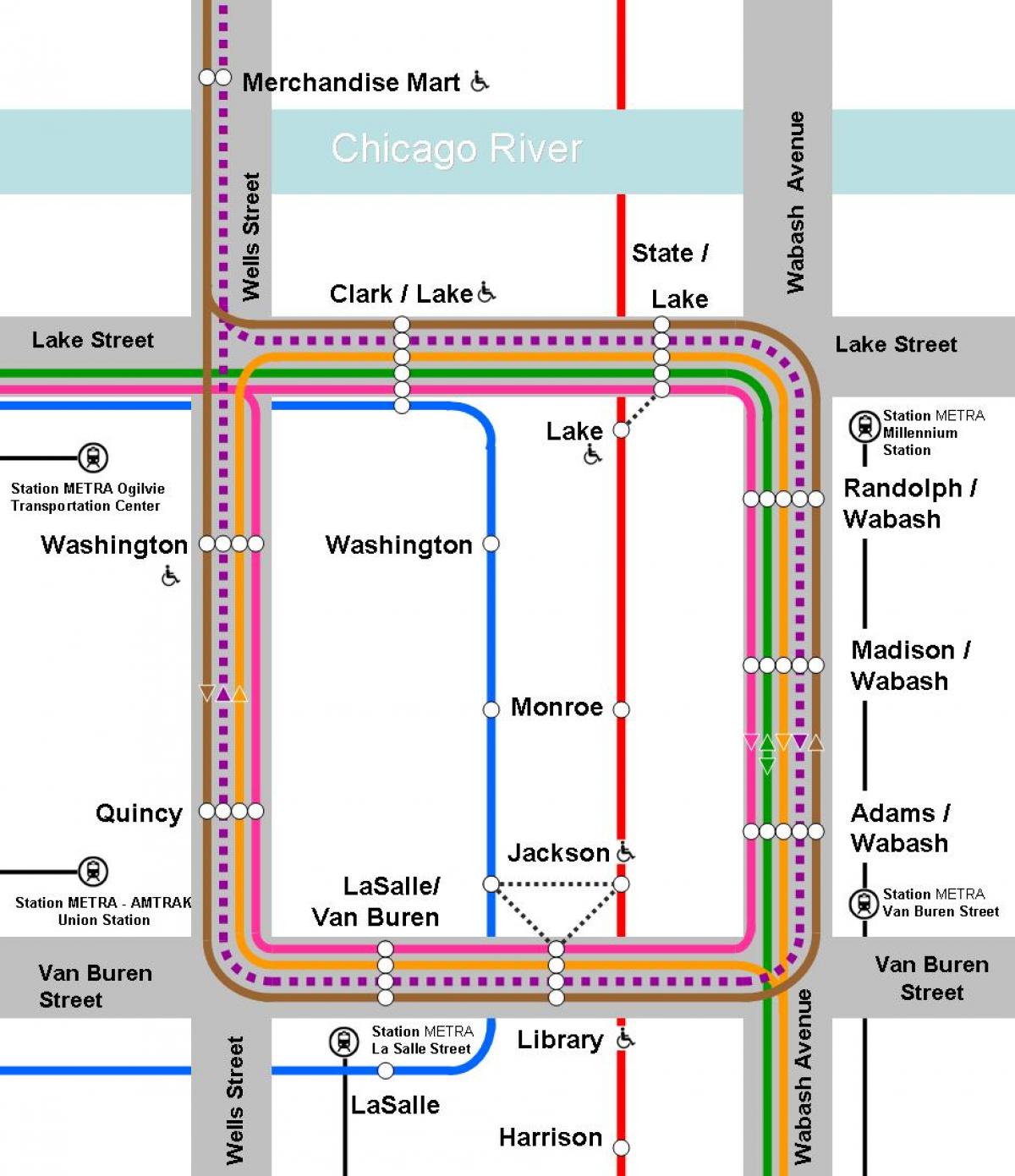 orange garis peta Chicago