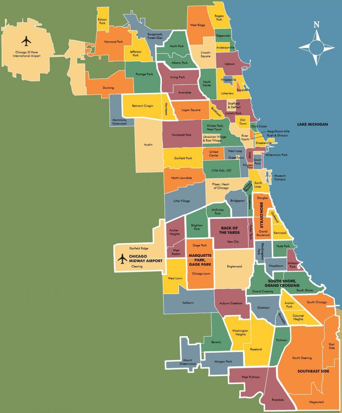 peta kawasan di Chicago