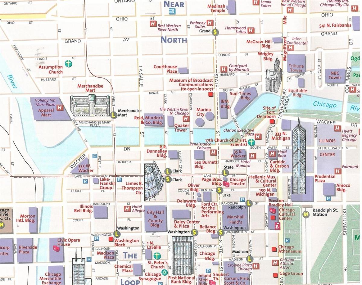 pelancong peta Chicago