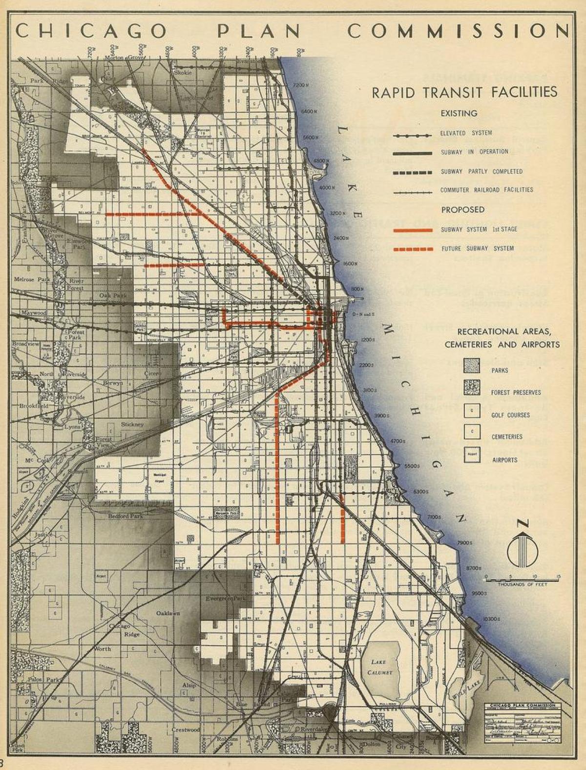 peta Chicago kereta bawah tanah