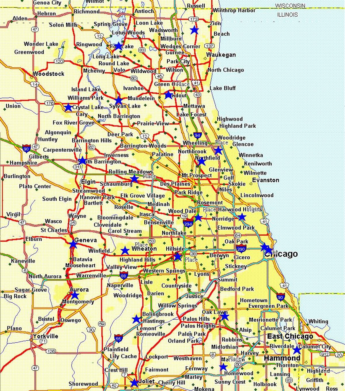 peta bandar Chicago