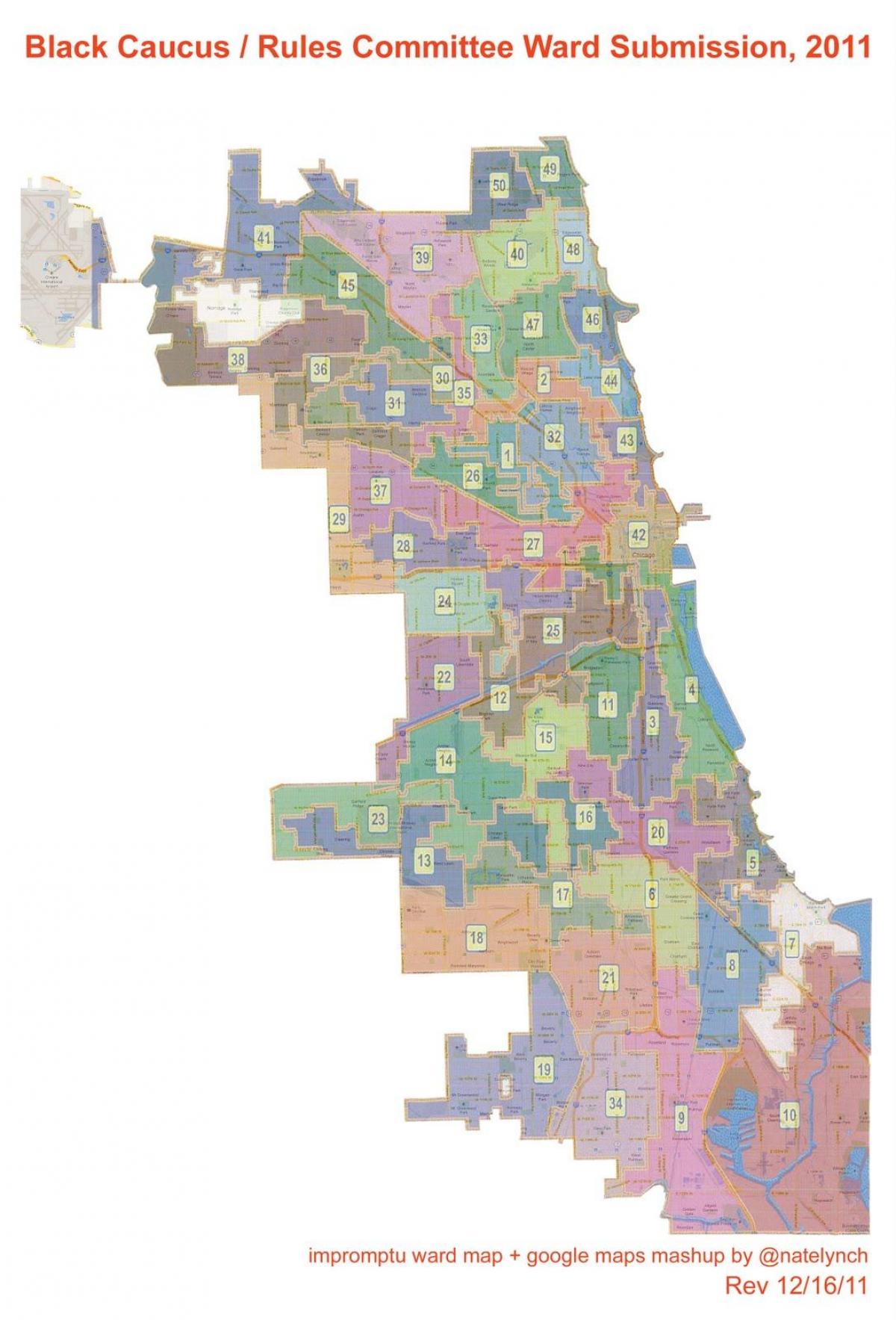 bandar Chicago ward peta