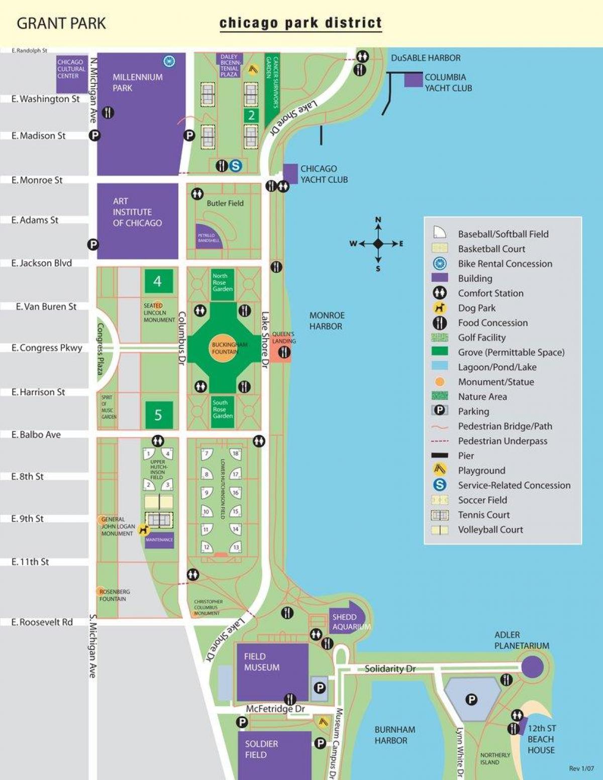 peta memberikan park Chicago