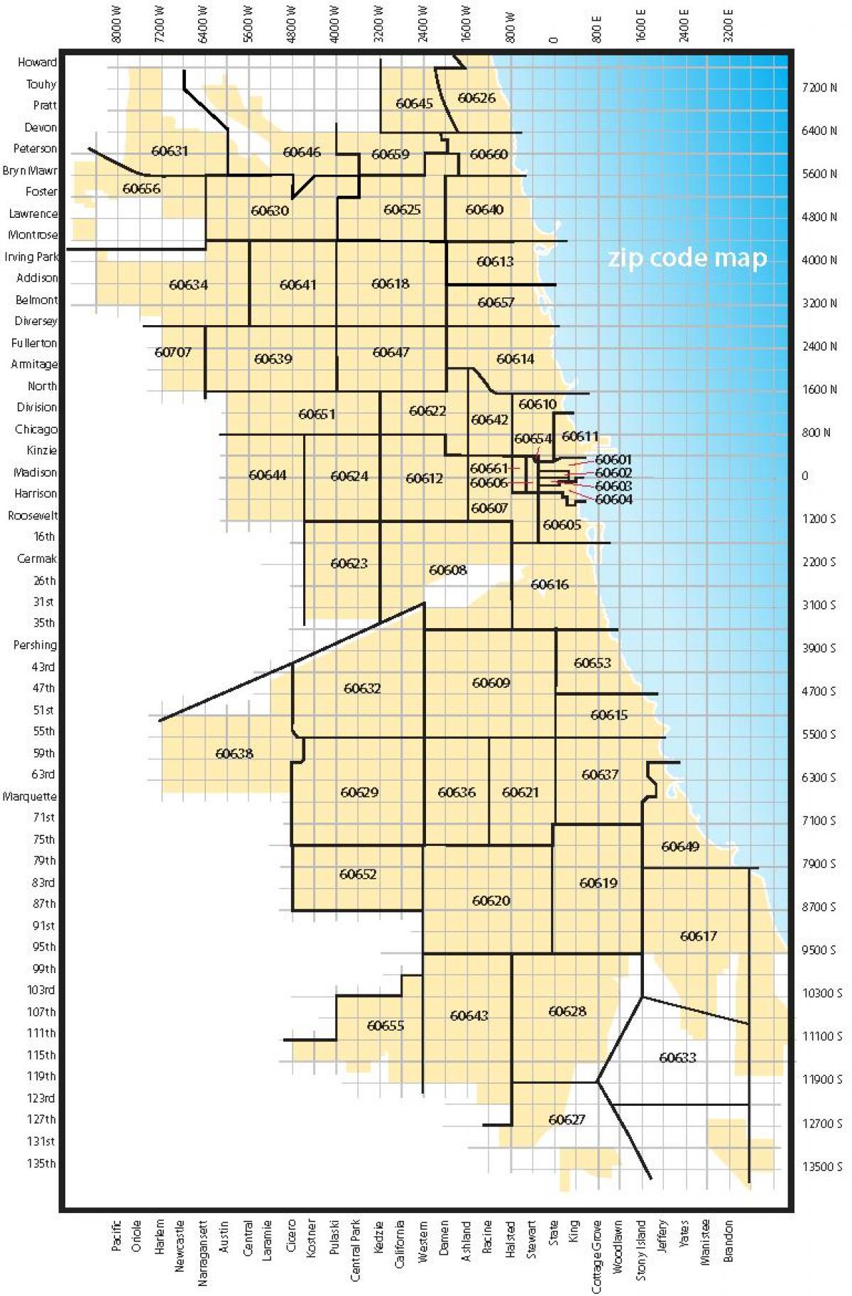 Chicago kode area peta