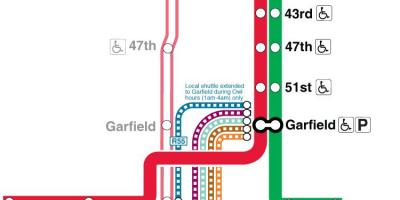 Chicago kereta api garis merah peta