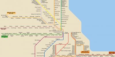 Chicago transportasi umum peta