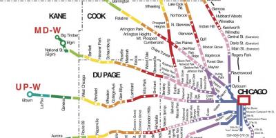 Chicago kawasan peta kereta api