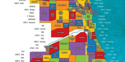 Peta Chicago dan di pinggir bandar