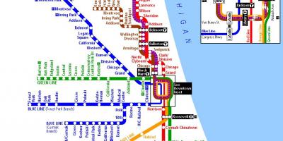Kereta bawah tanah di Chicago peta