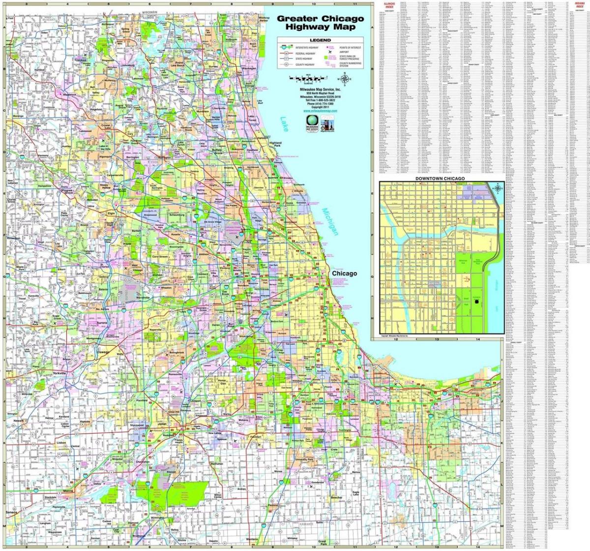 peta Chicago lebuh raya