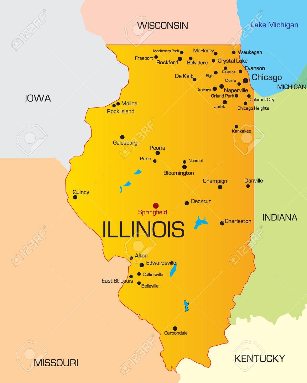 Chicago negeri peta