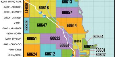 Chicago kawasan zip code peta